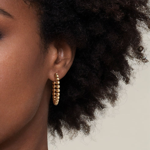 Bujukan Classic 14K Yellow Gold Hoop Earrings - 3