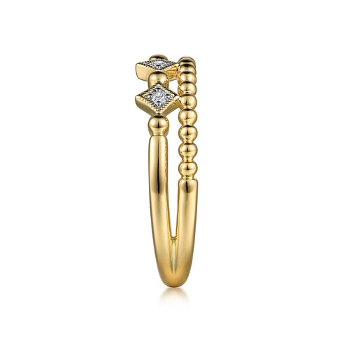 Bujukan Diamond Easy Stackable Ring in 14K Yellow Gold - 5