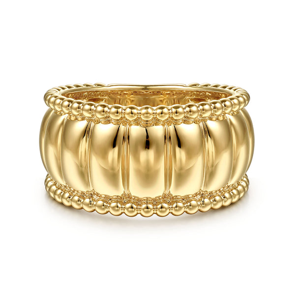 Bujukan 14K Yellow Gold Wide Band Ring - 2