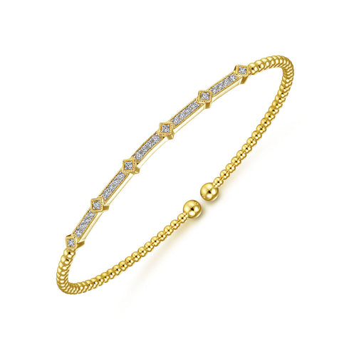 Bujukan 14K Yellow Gold Diamond Bangle Bracelet - 3