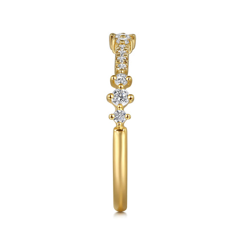 14K Yellow Gold Diamond Stackable Ring - 5