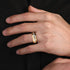 14K Yellow Gold Diamond Men's Wedding Ring in High Polish Finish - 2