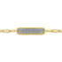 Bujukan 14K Yellow Gold Diamond Pave Wide Bar Hollow Chain Bracelet - 3