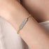 Bujukan 14K Yellow Gold Diamond Pave Wide Bar Hollow Chain Bracelet - 4