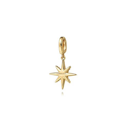 Star Charm with Detachable Bail in 14K Yellow Gold and Diamonds - 3
