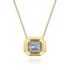 Geometric Baguette and Round Diamond Pendant Necklace in 14K Yellow Gold - 2