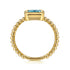 Bujukan 14K Yellow Gold Blue Topaz Stackable Ring - 3