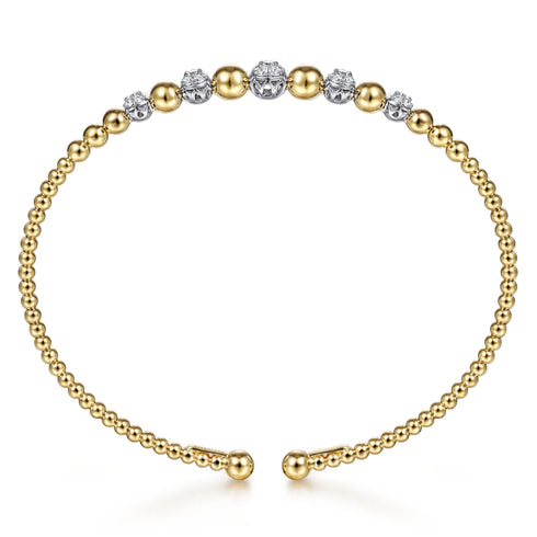 Bujukan Diamond Stations Bangle in 14K Yellow and White Gold - 3