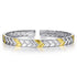 Facets 14K Yellow-White Gold Open Herringbone Cuff Bangle - 2