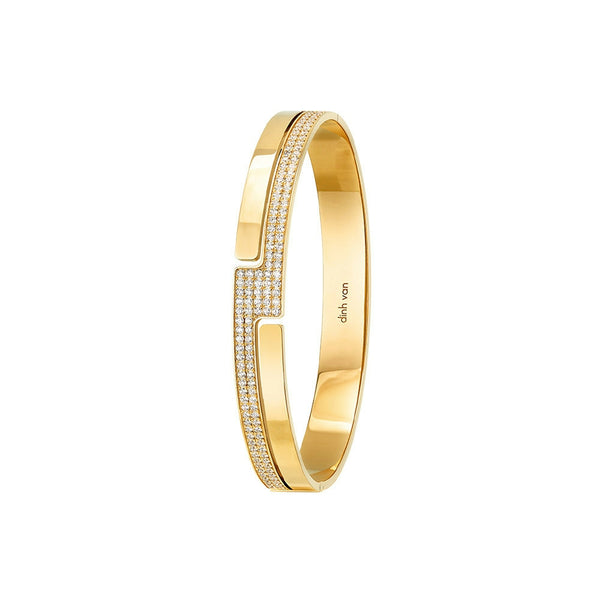Seventies Diamond Bangle in 18K Yellow Gold - 1