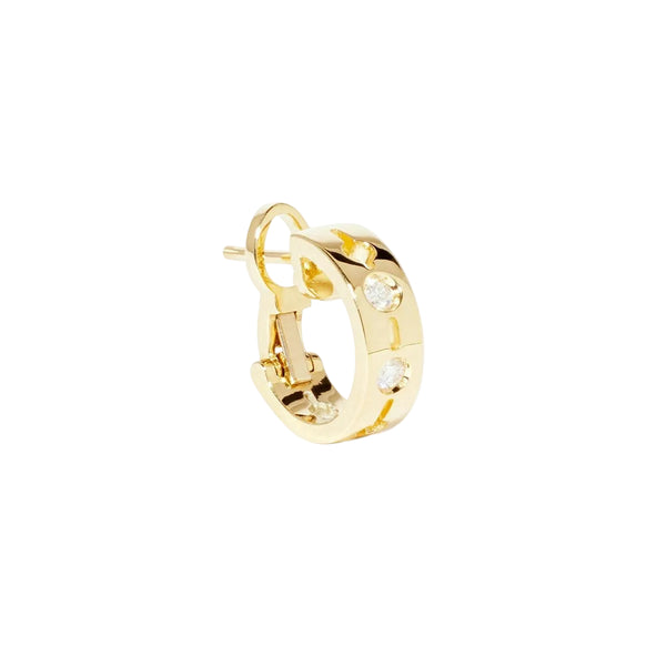 Pulse Diamond Single Hoop Earring in 18K Yellow Gold - 1