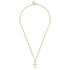 22 Inch 14K Yellow Gold Faceted Cross Pendant Necklace - 4