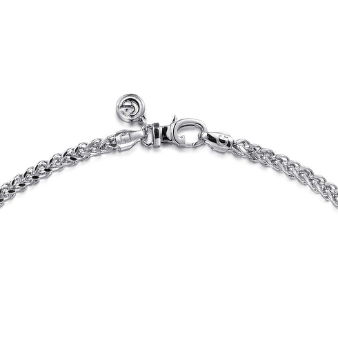 Classic 925 Sterling Silver Men's Wheat Chain Necklace - 4