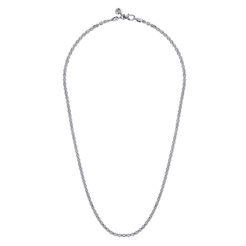 Classic 22 Inch Sterling Silver Men's Link Chain Necklace - 3