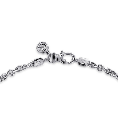 Classic 22 Inch Sterling Silver Men's Link Chain Necklace - 4
