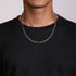 Classic Sterling Silver Faceted Men's Link Chain Necklace - 5