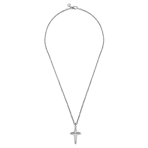 Contemporary Silver Cross Pendant - 3