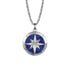 Diamond and Lapis Compass Pendant Necklace in Sterling Silver - 2