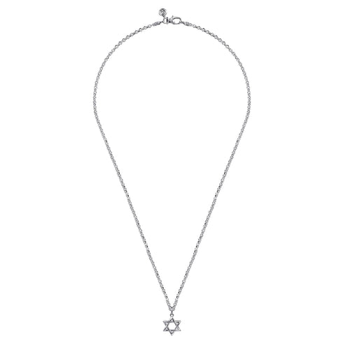 Contemporary 22 Inch 925 Sterling Silver Star Pendant Necklace - 4