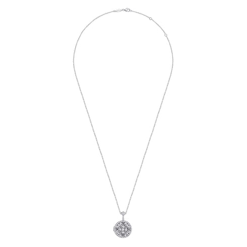 Vintage Inspired 14K White Gold Filigree Diamond Locket Necklace - 4