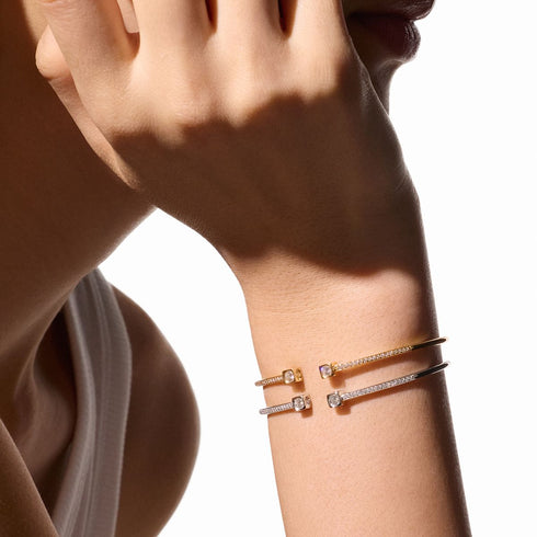 Le Cube Diamant Medium Bracelet in Yellow Gold and Diamonds - 4