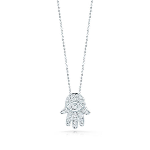 Tiny Treasures Diamond Hamsa Necklace - 1