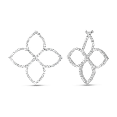 Diamond Princess Outline Classic Hinged Earrings - 1