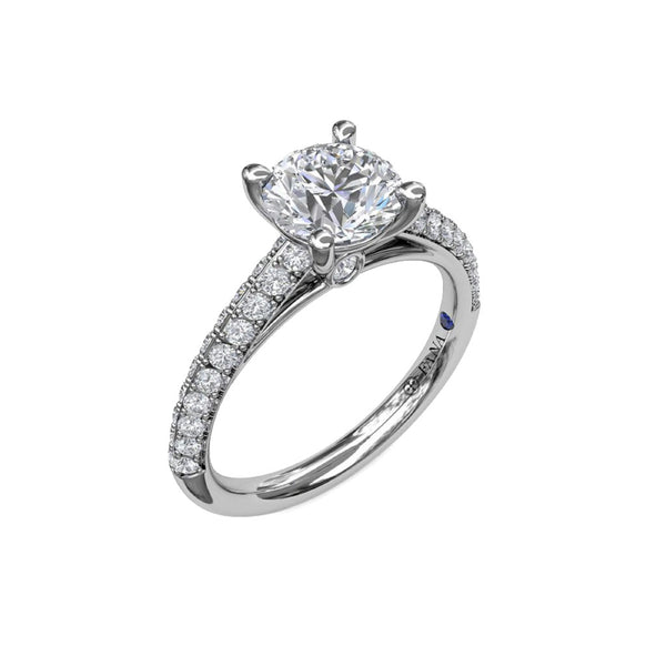 Double Row Diamond Engagement Ring - 1