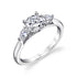 Round Diamond Three-Stone Style Engagement Ring with Pear Accents - 1