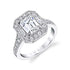 Emerald Cut Modern Vintage Halo Engagement Ring - Cassie - 1