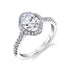 Cushion Halo Round Diamond Engagement Ring in White Gold - 1