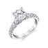 Round Brilliant Graduated Diamond Engagement Ring in White Gold - 1