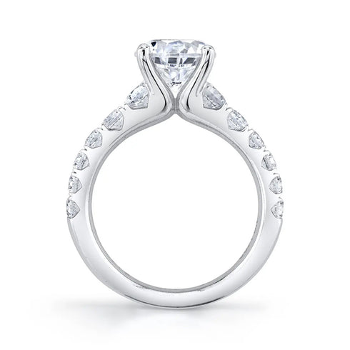 Round Brilliant Graduated Diamond Engagement Ring in White Gold - 2