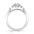 Oval Diamond Floral Halo Engagement Ring with Milgrain - 2