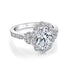 Oval Diamond Floral Halo Engagement Ring with Milgrain - 3