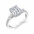 Emerald Cut Three-Stone Engagement Ring with Tapered Baguettes - 1