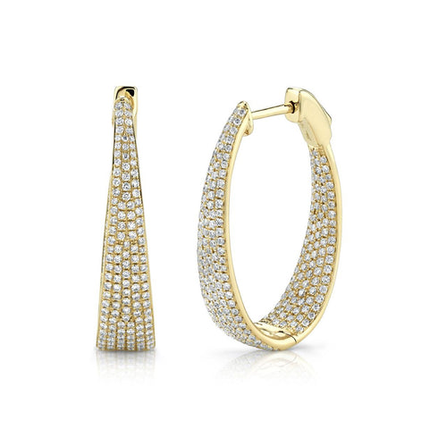 Kate 1.73ct Diamond Pave Oval Hoop Earring - 1