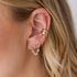 14k Gold Double Stud Small Mariner Chain Earring - 2