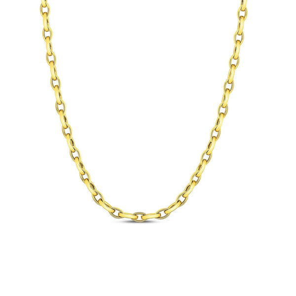 Designer Gold Almond Link Chain Necklace - 1