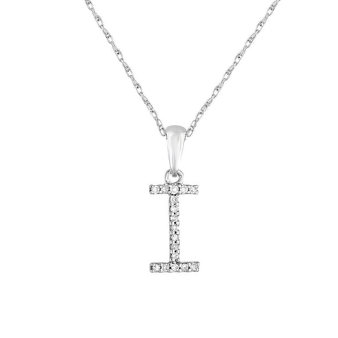 14k Gold & Diamond Initial A-Z Necklace Pendant 16-18" Inches - 0.07 ct. - 0.09 ct. - 1