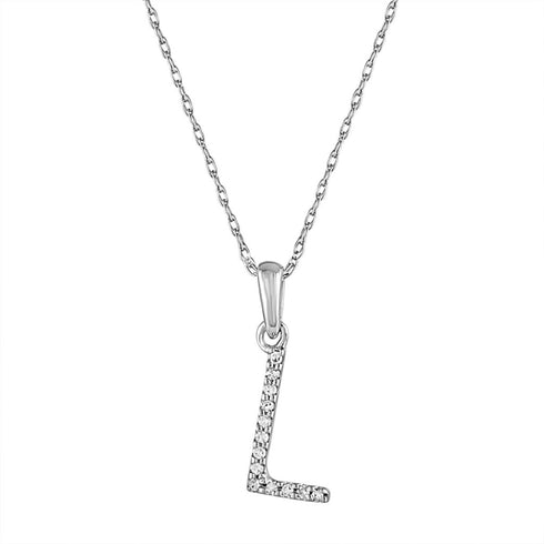 14k Gold & Diamond Initial A-Z Necklace Pendant 16-18" Inches - 0.07 ct. - 0.09 ct. - 1