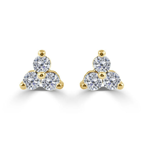 14k Gold & Diamond Stud Earrings - 0.96ct - 1
