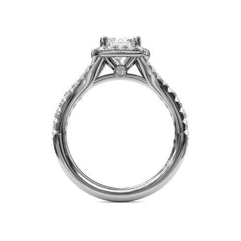 Classic Diamond Halo Engagement Ring with a Subtle Split Band - 2