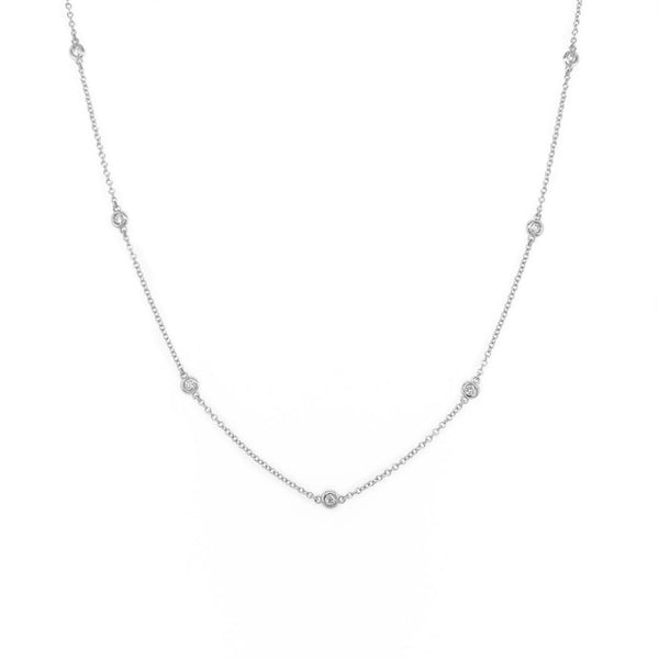 14k Gold & Diamond Station Necklace - 0.30ct - 1