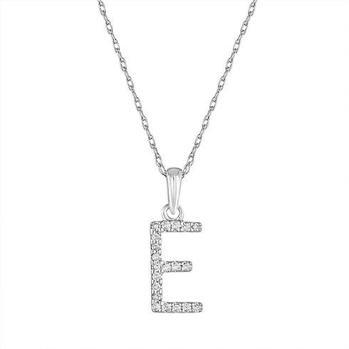 14k Gold & Diamond Initial A-Z Necklace Pendant 16-18" Inches - 0.07 ct. - 0.09 ct. - 1