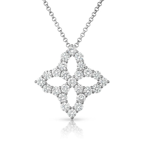 Diamond Princess Outline Flower Necklace - 1