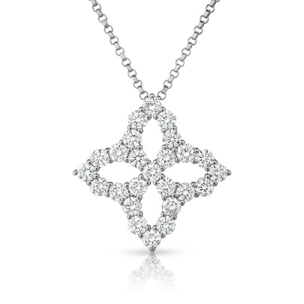 Diamond Princess Outline Flower Necklace - 1