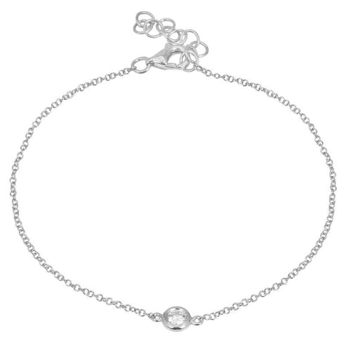 14k Gold & Diamond Bezel Bracelet - 0.11ct - 1