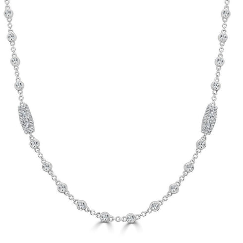 18k Gold & Diamond Necklace - 3.82ct - 1
