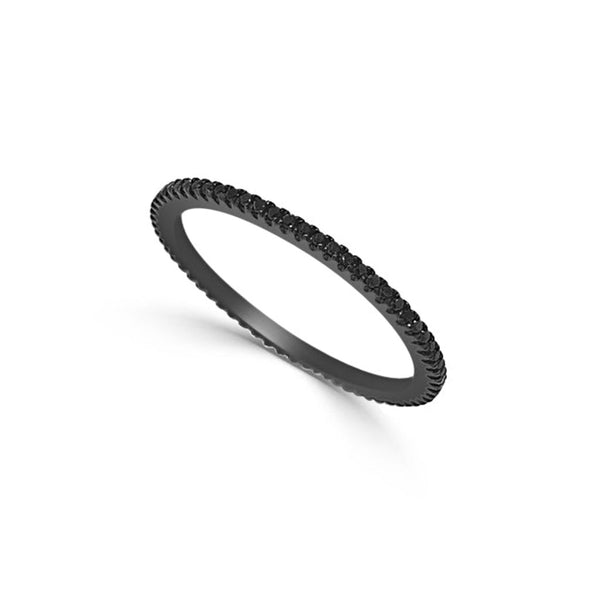 14k Black Gold & Black Diamond Eternity Ring - 0.19ct - 1